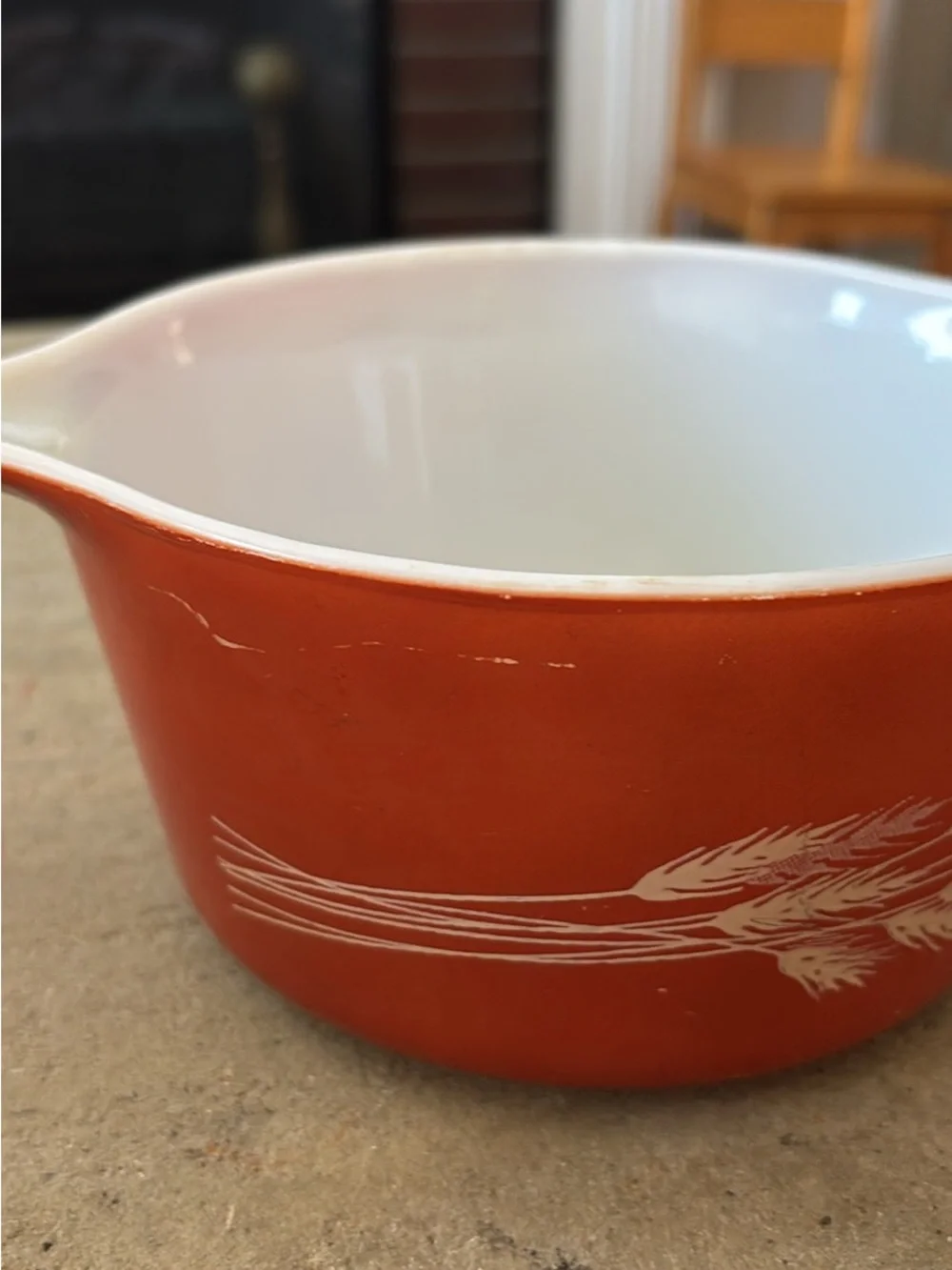 Vintage Pyrex Autumn Harvest Wheat Round Casserole Dish 1 L